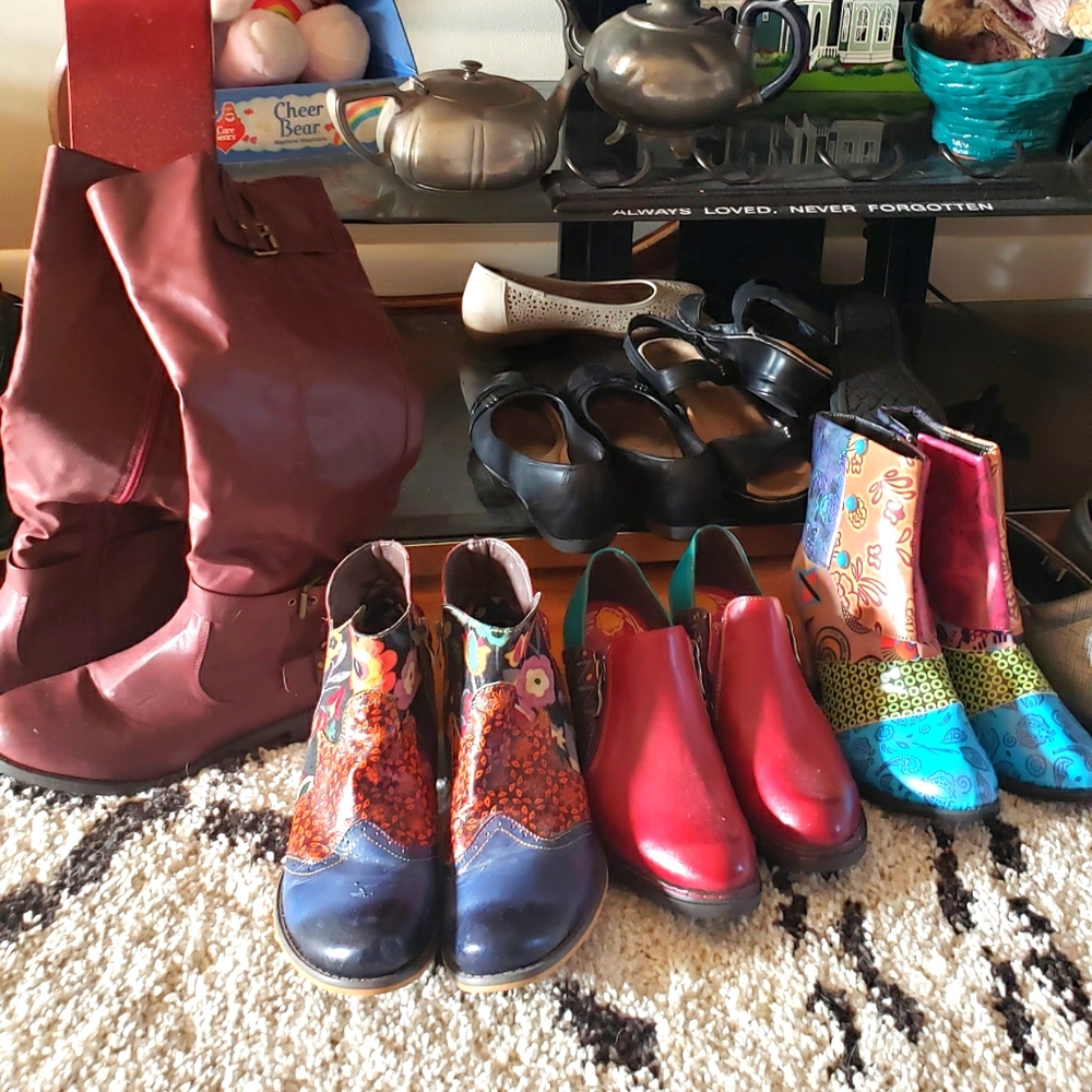 3 pair of scofy shoes each bought for 109. Each